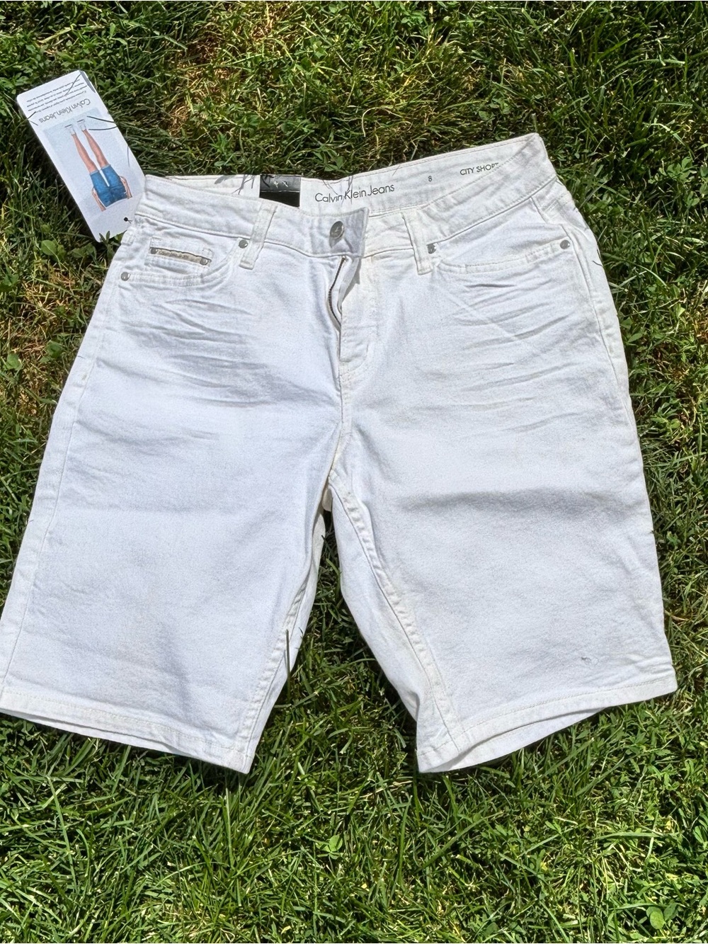 Calvin Klein Woman White Denim Shorts